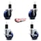 Service Caster 4'' Solid Poly Wheel Swivel 1-3/4'' Expanding Stem Caster Set 2 Brakes, 4PK SCC-EX20S414-SPUS-2-TLB-2-134 - alternate 5